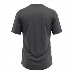 Raw Style men’s One Quiver merino MTB jersey short sleeve in Shadow, ghost mannequin back view