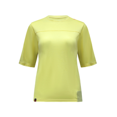 Raw Style women’s One Quiver merino MTB jersey short sleeve in Limoncello, ghost mannequin front view
