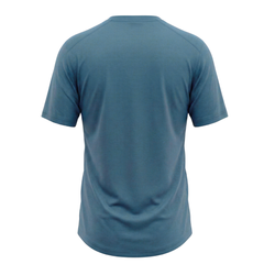 Raw Style men’s One Quiver merino MTB jersey short sleeve in Spruce, ghost mannequin back view